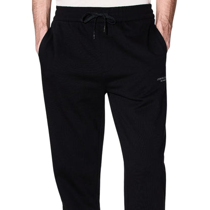 Armani Exchange Black Cotton Joggers (Workout Pants)