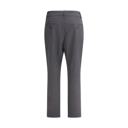 Brunello Cucinelli Bicolor Fleece Wool Casual Pants