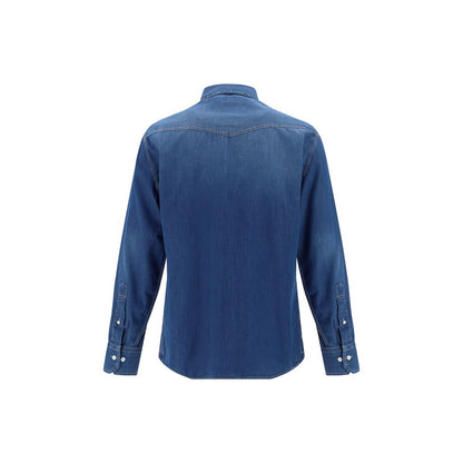 Brunello Cucinelli Blue Denim Shirt