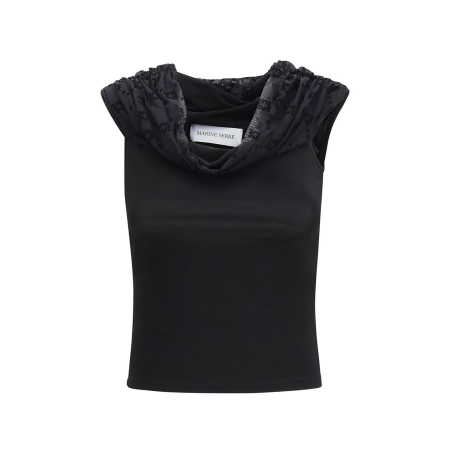 Marine Serre Black Viscose Shirt