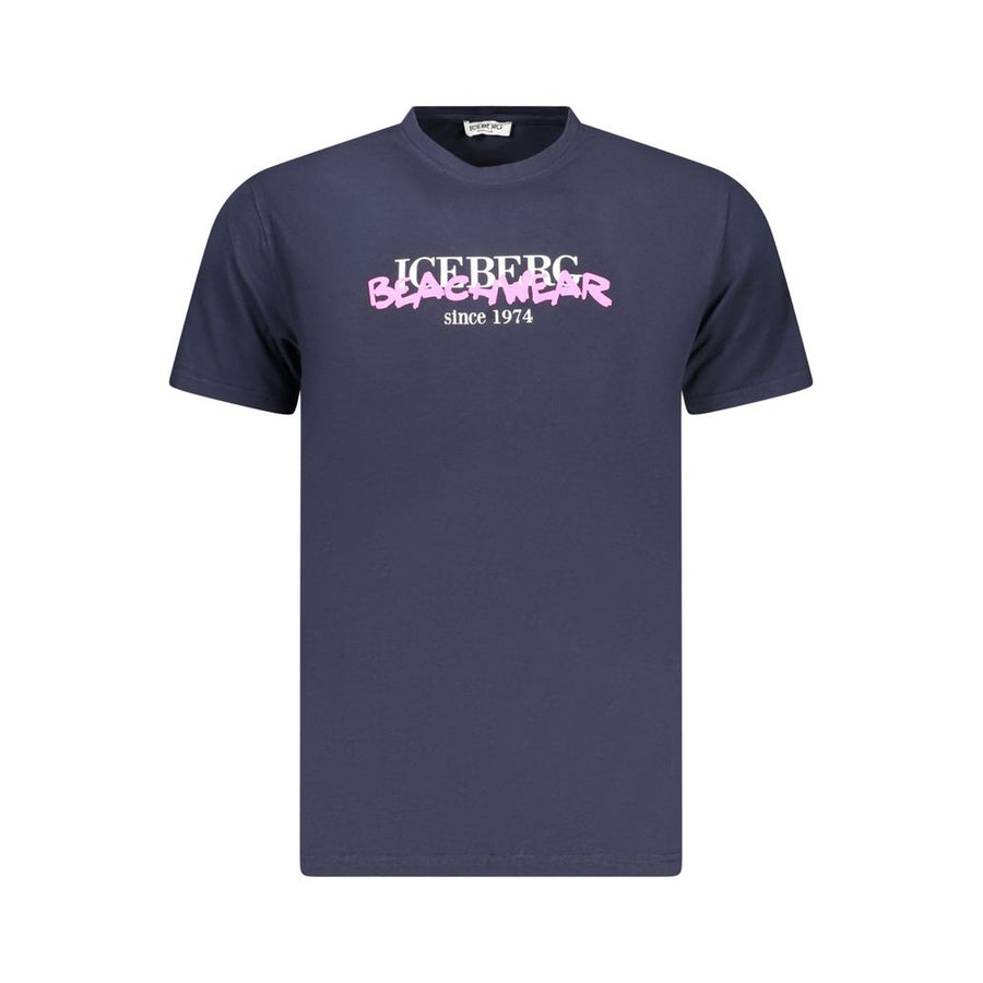 Iceberg Neon Blue Cotton Mens T-Shirt