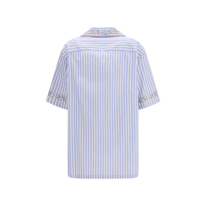 Dolce & Gabbana Blue Cotton Shortsleeve Shirt