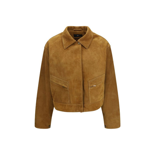 7FOR Beige Suede Leather Coat