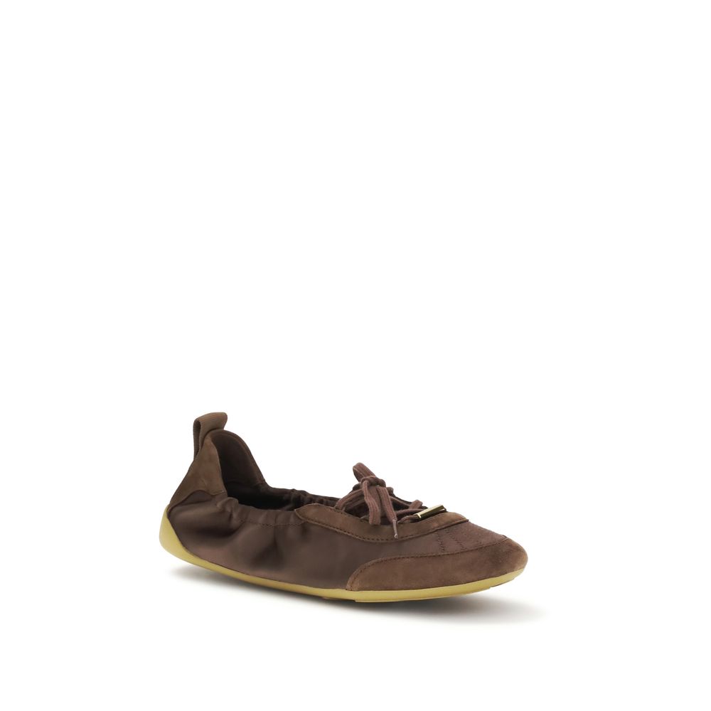 Chloé Brown Polyester Ballet Flats