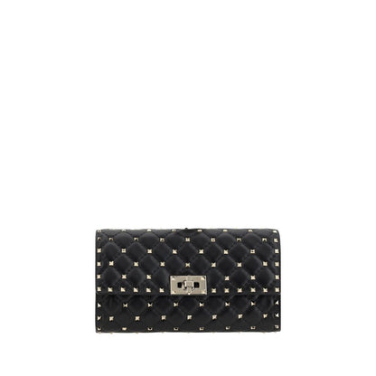 Valentino Garavani Black Calf Leather Bos Taurus Shoulder Bag