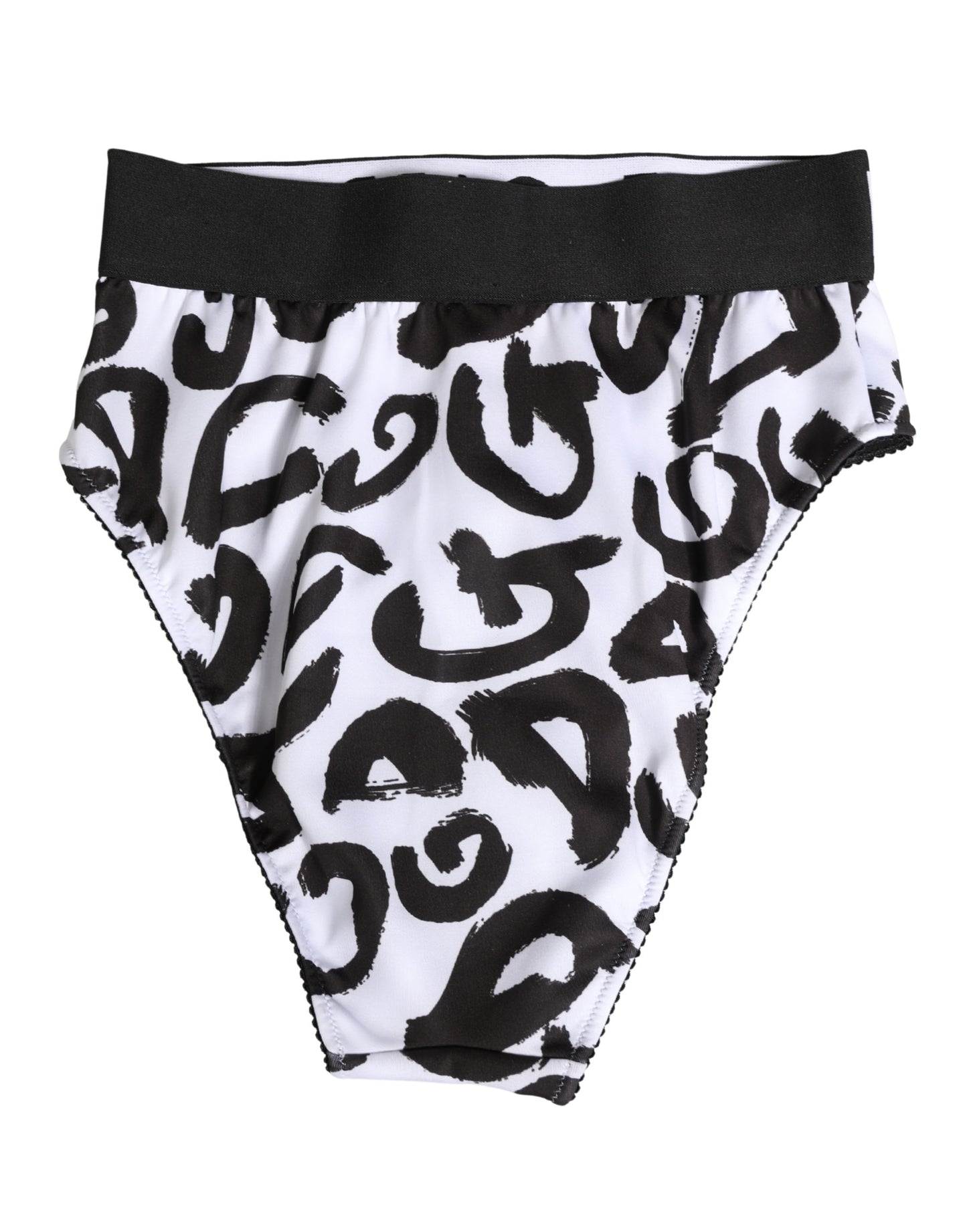 Dolce & Gabbana Black White Graphic Logo High Brief Underwear