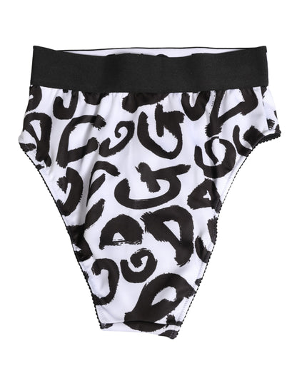 Dolce & Gabbana Black White Graphic Logo High Brief Underwear
