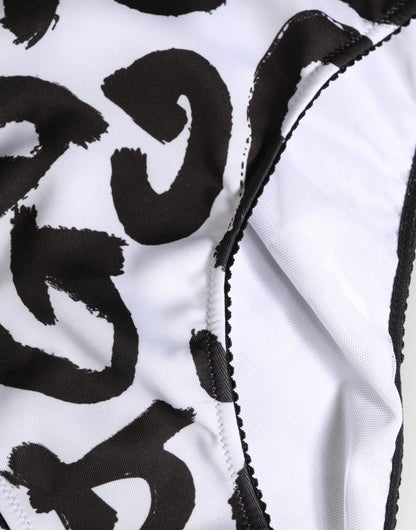 Dolce & Gabbana Black White Graphic Logo High Brief Underwear