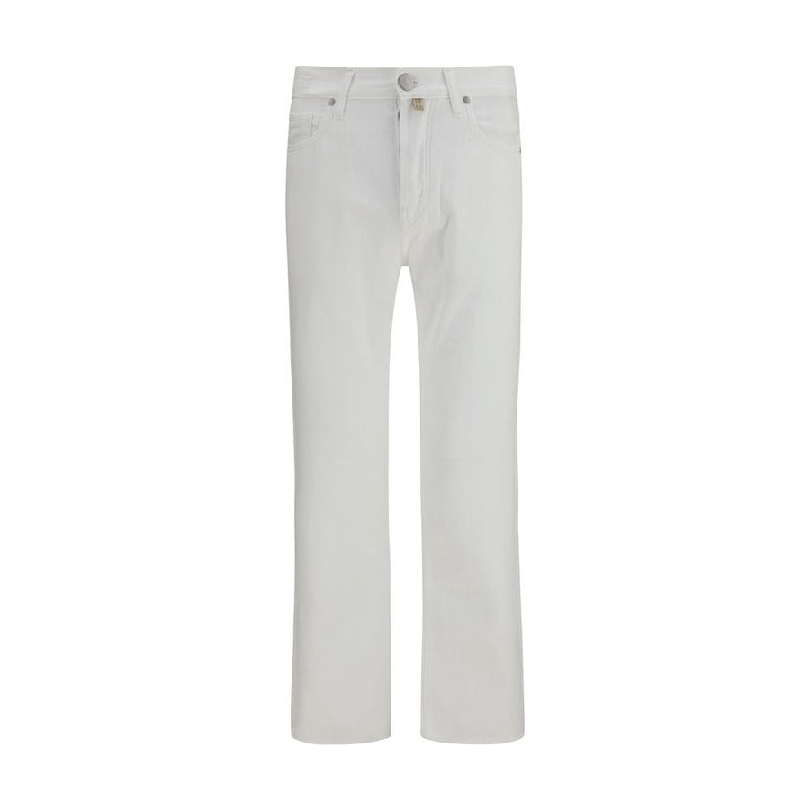 Jacob Cohen White Cotton Straight-Leg Jeans