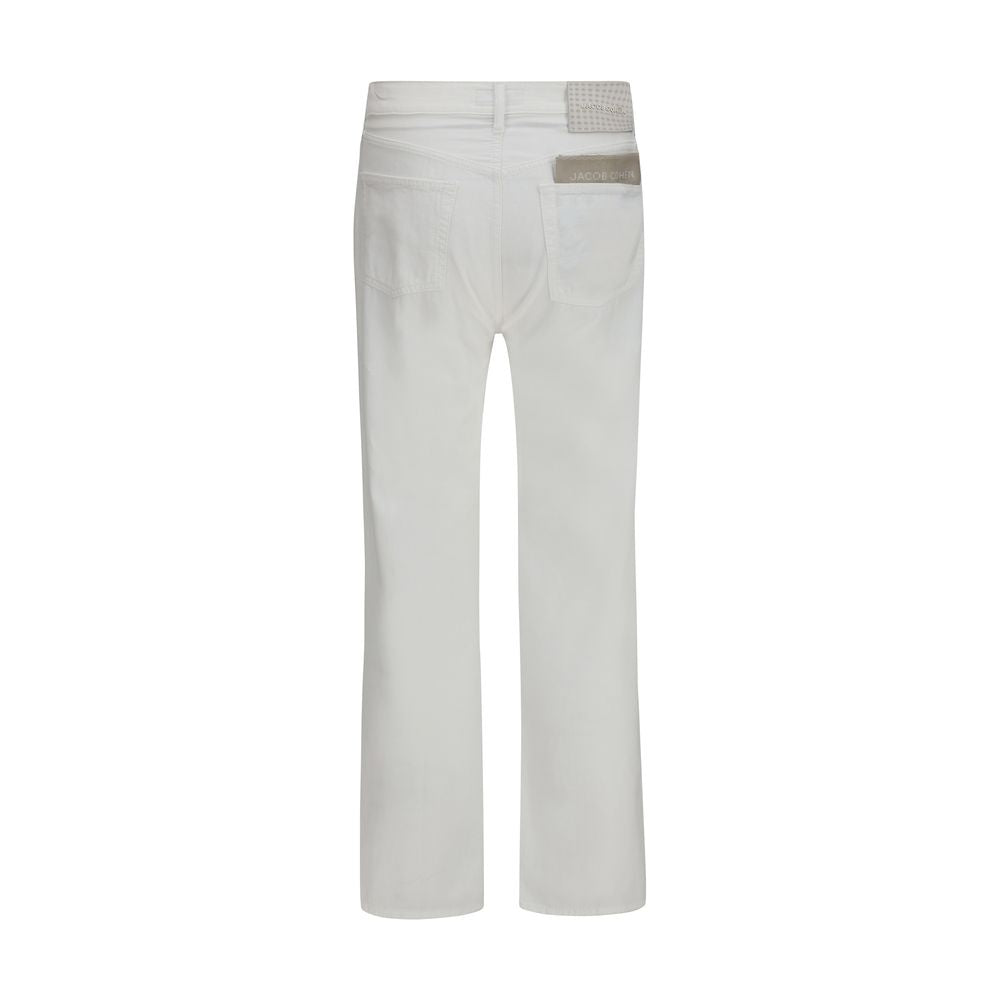 Jacob Cohen White Cotton Straight-Leg Jeans