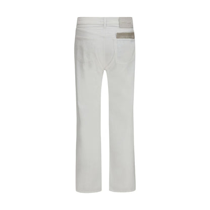 Jacob Cohen White Cotton Straight-Leg Jeans