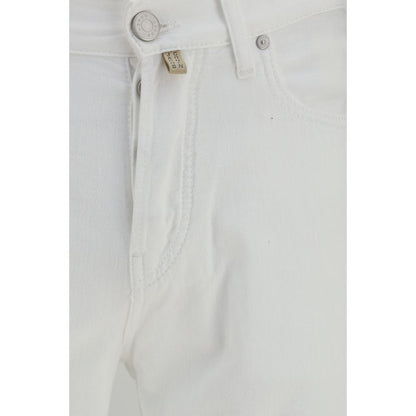 Jacob Cohen White Cotton Straight-Leg Jeans
