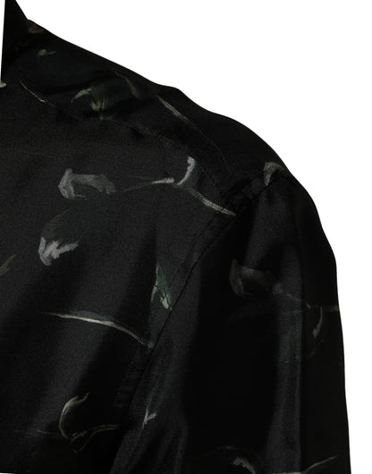 Dolce & Gabbana Black Floral Print Long Sleeves Casual Shirt