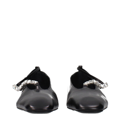 Jil Sander Black Leather Ballet Flats