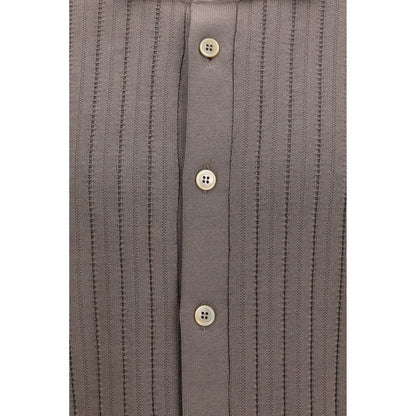 Brunello Cucinelli Brown Cotton Polo Shirt