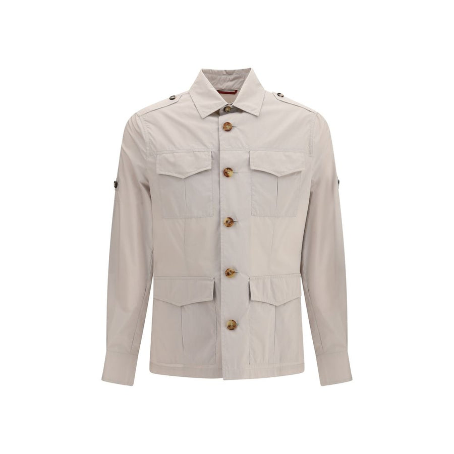 Brunello Cucinelli Beige Cotton Full-Length Jacket