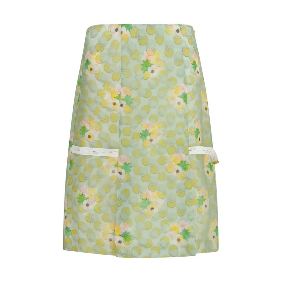 Fendi Multicolor Silk Midi Skirt