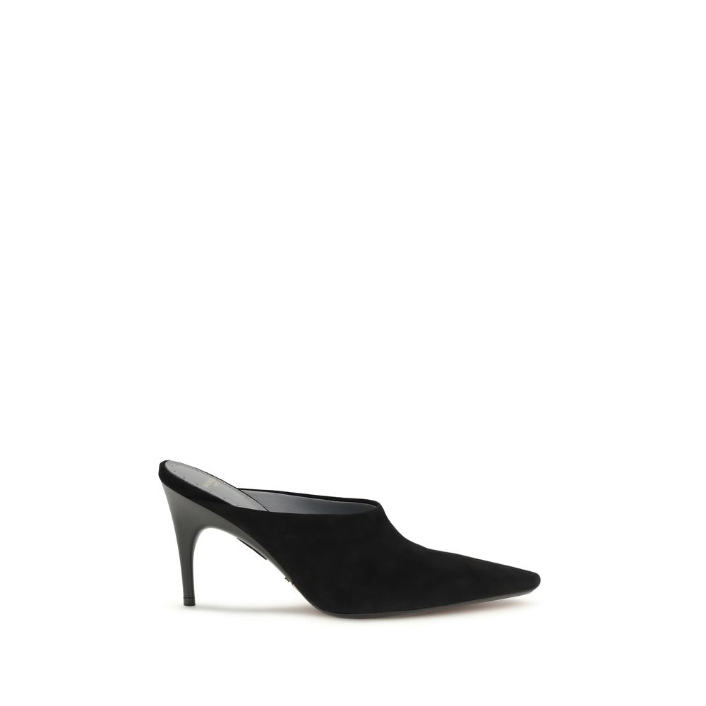 Balenciaga Black Suede Leather Mules