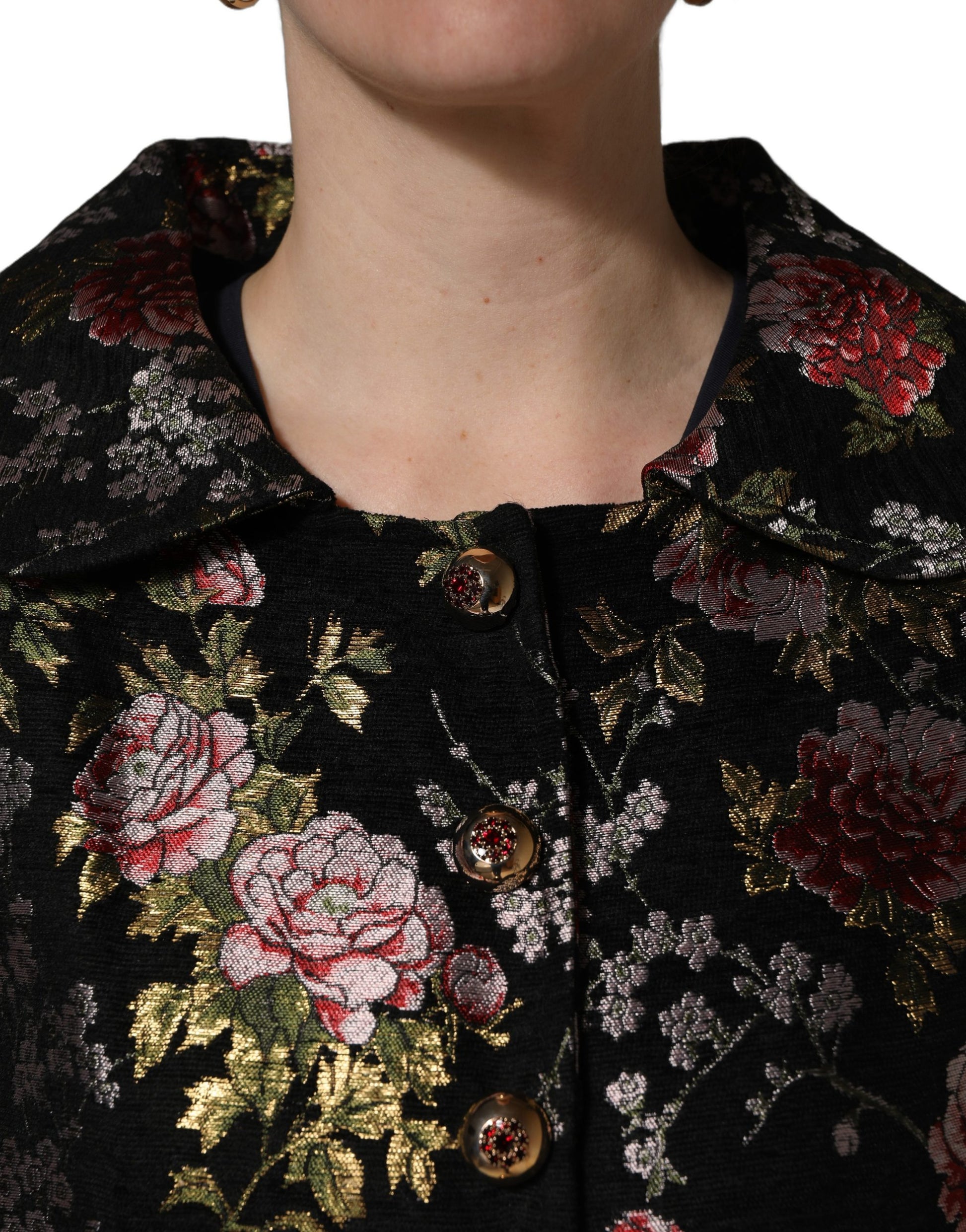 Dolce & Gabbana Multicolor Floral Brocade Blazer Jacket
