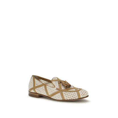 Fratelli Rossetti Beige Linen Slip-On Loafers