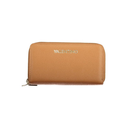 Valentino Brown Polyurethane Women's Wallet With Coin Purse and Card Spaces