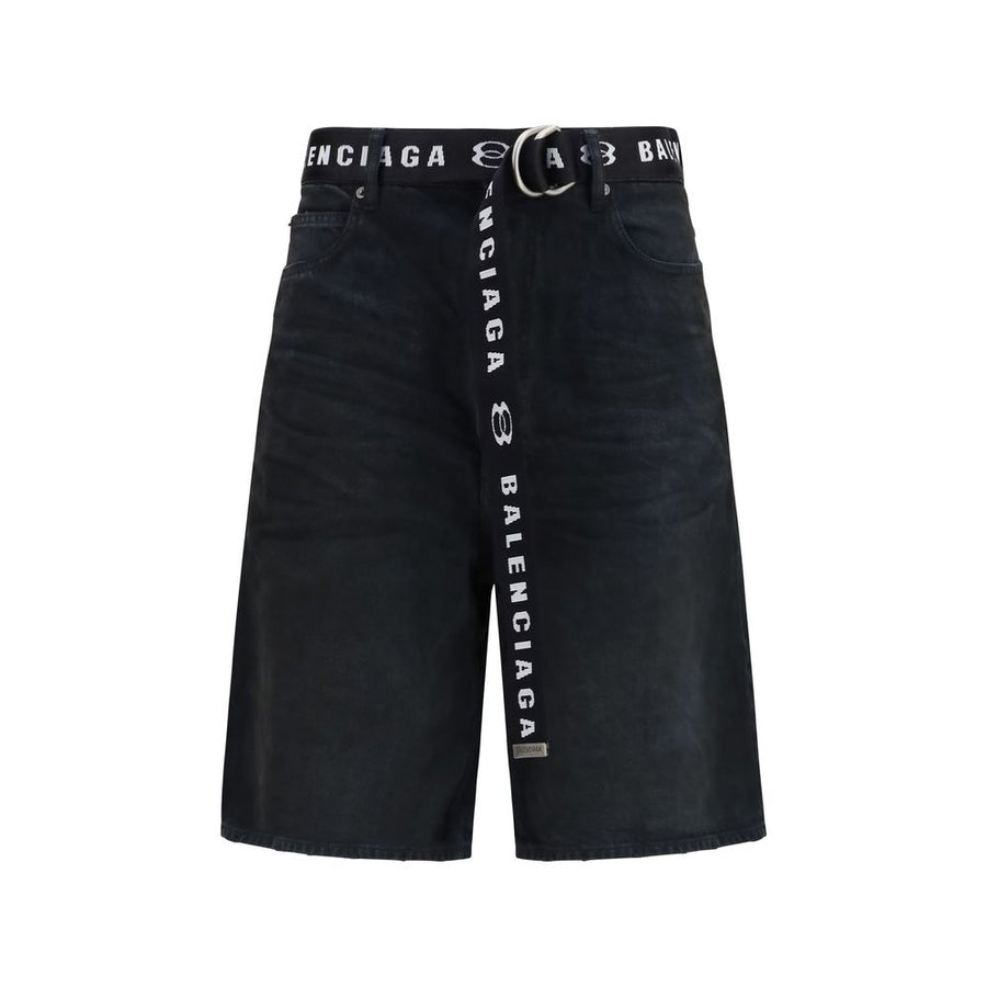 Balenciaga Black Cotton Bermuda Shorts