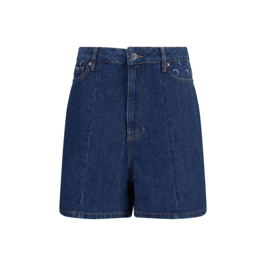 Marine Serre Blue Cotton Bermuda Shorts