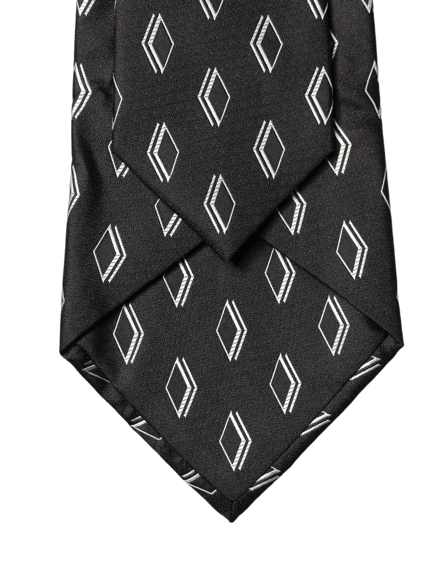 Dolce & Gabbana Dark Gray Patterned Silk Adjustable Women Tied Necktie Tie