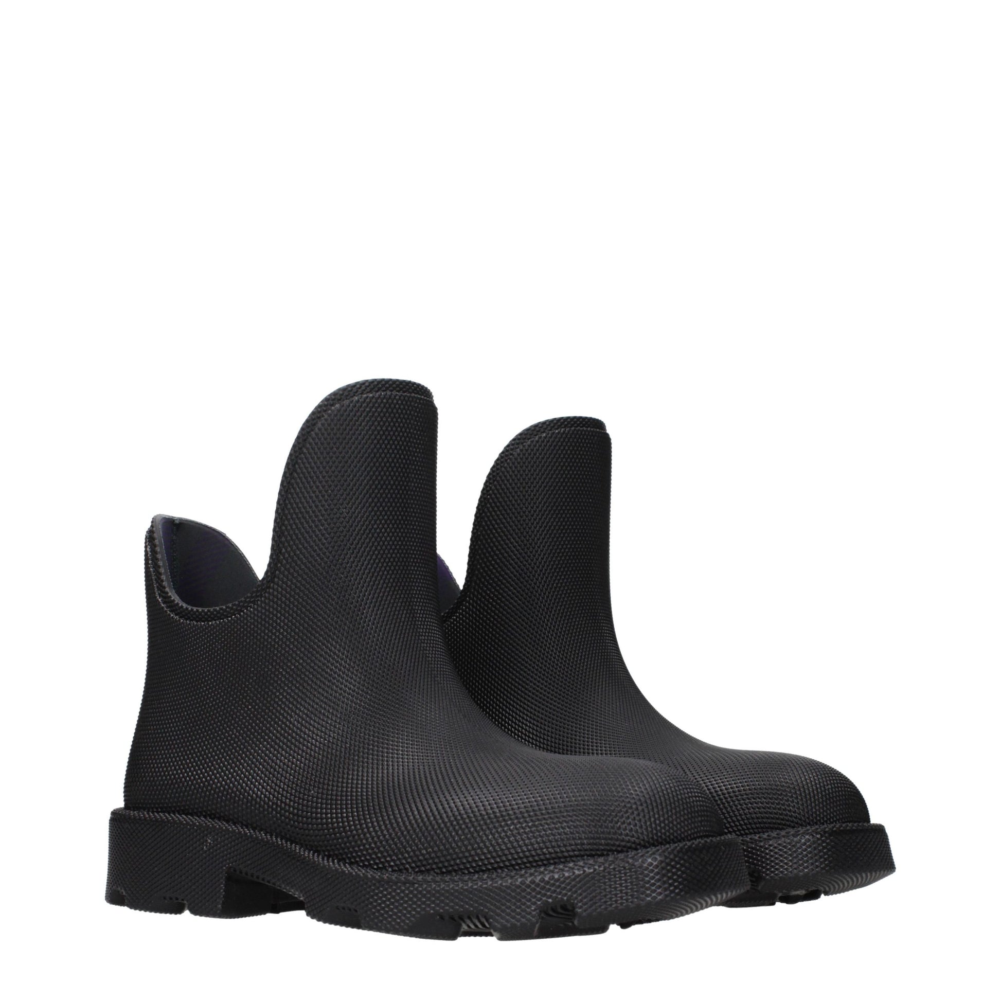 Burberry Black Cotton Ankle Boots