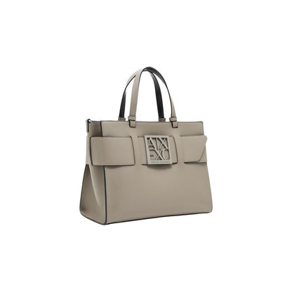 Armani Exchange Beige Artificial Leather Handbag