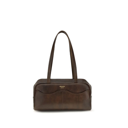 Prada Brown Calf Leather Bos Taurus Shoulder Bag