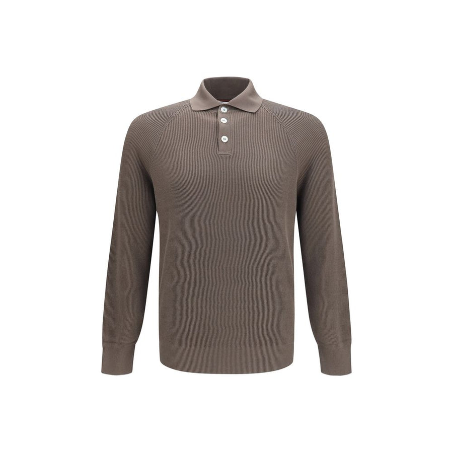 Brunello Cucinelli Brown Cotton Polo Shirt
