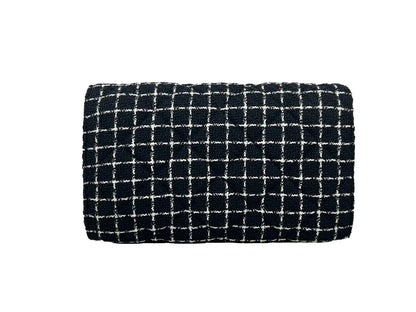Versace Wallet On A Chain Fabric Black Crossbody Bag