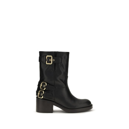 Chloé Black Calf Leather Bos Taurus Ankle Boots