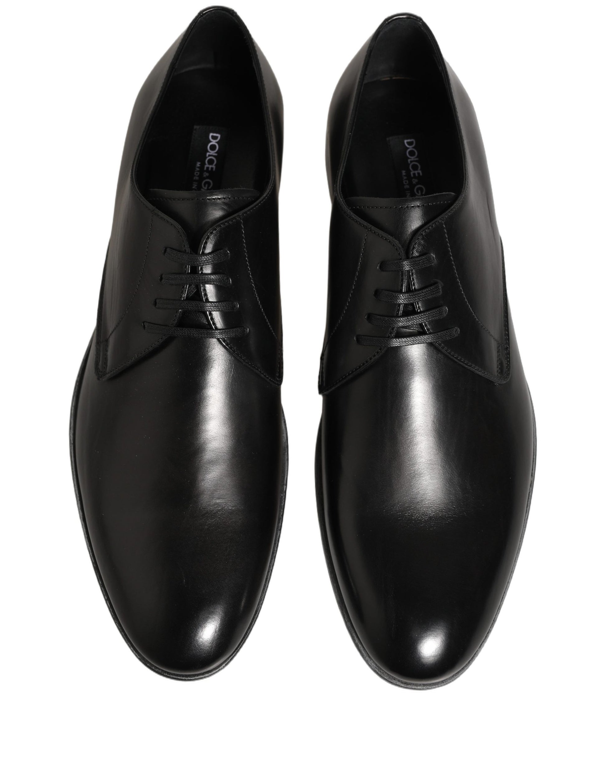 Dolce & Gabbana Dress Black Leather Lace Up Derby Men Shoes