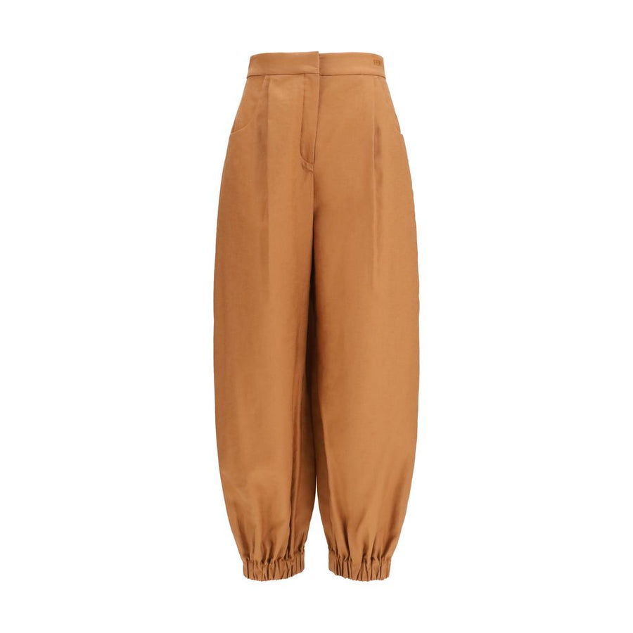 Fendi Brown Linen Casual Pants