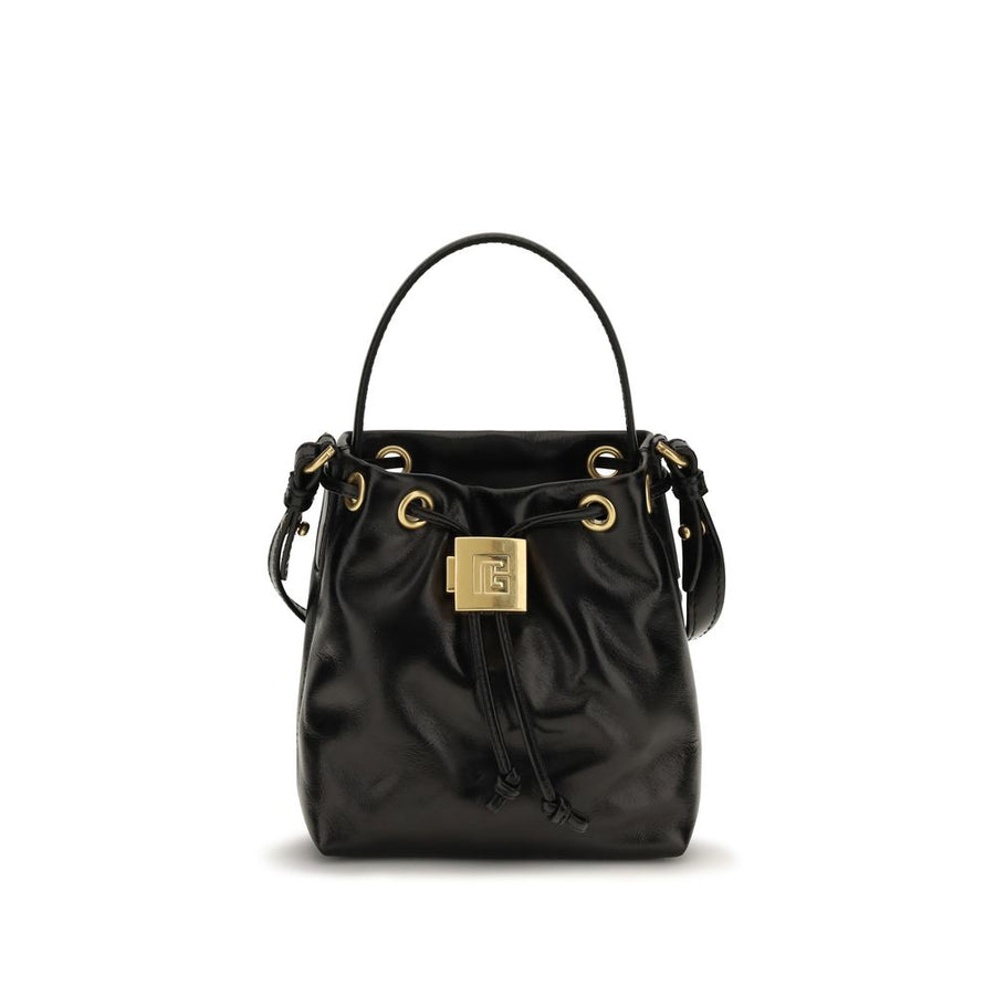 Balmain Black Calf Leather Bos Taurus Backet Bag