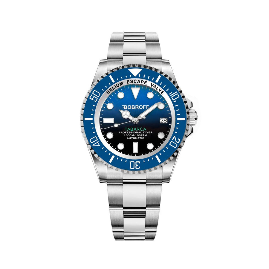 Bobroff Silver Stainless Steel Sport Watch