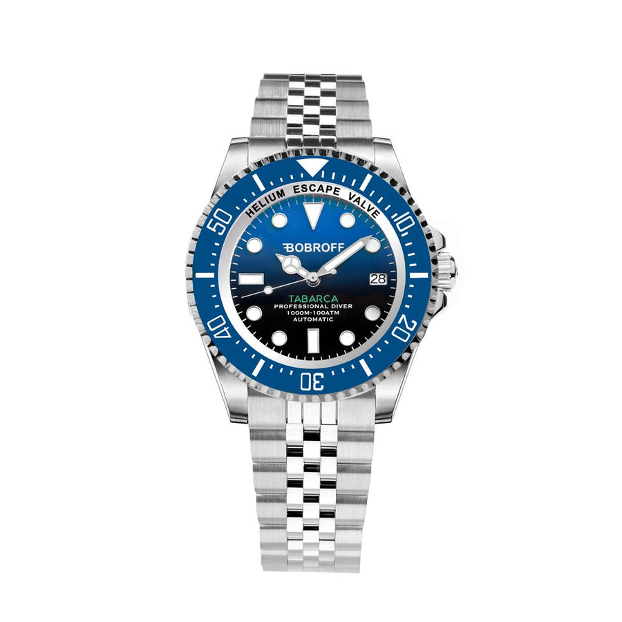 Bobroff Silver Stainless Steel Sport Watch