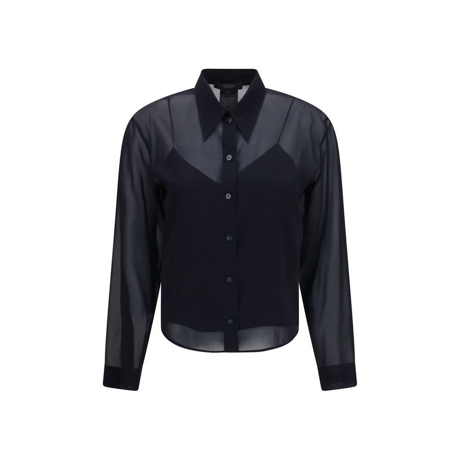 Gucci Black Silk Pattern Shirt
