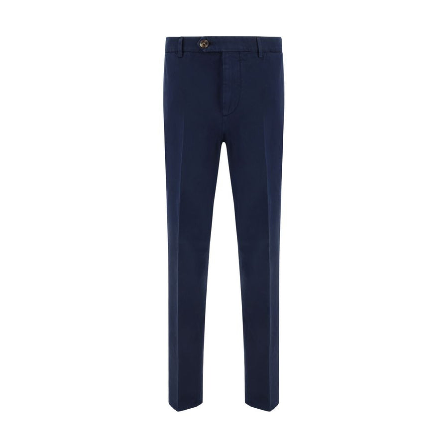 Brunello Cucinelli Blue Cotton Casual Pants