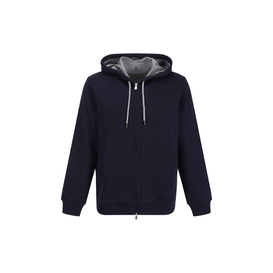 Brunello Cucinelli Blue Cotton Sweatshirt