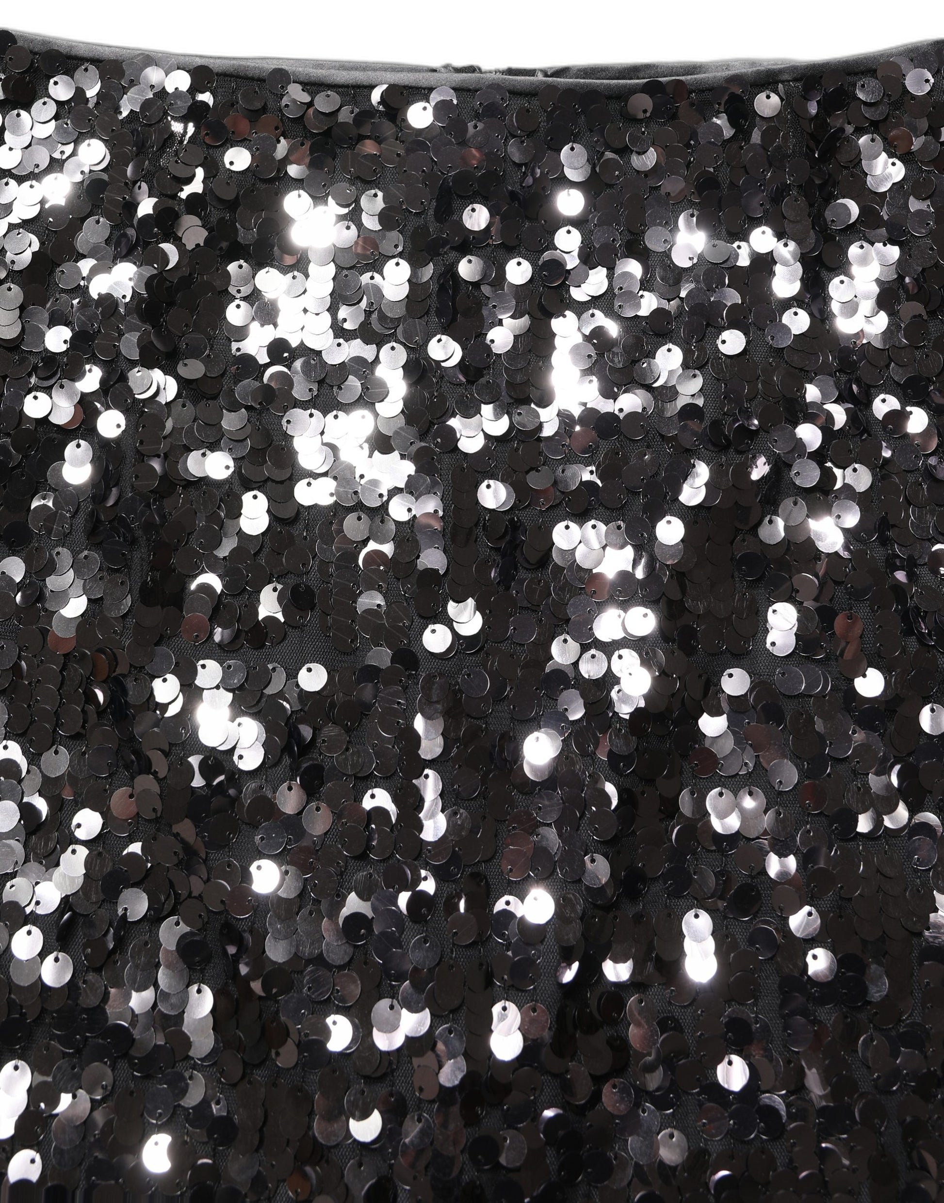 Dolce & Gabbana Brown Sequinned Embellished Pencil Cut Skirt