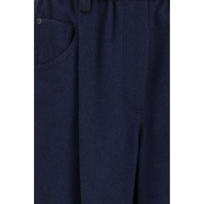 Brunello Cucinelli Blue Wool Oves Aries Pants