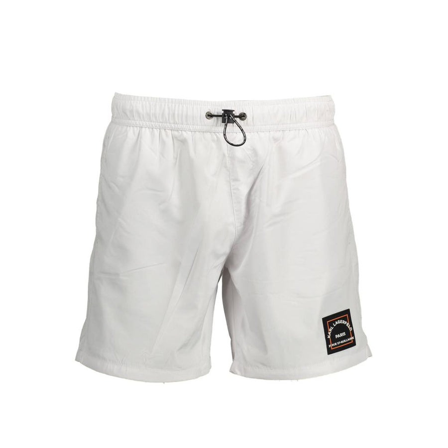 Karl Lagerfeld Bianco Polyester Men's Swim Boxer