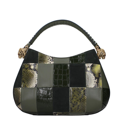 Roberto Cavalli Green Leather Handbag