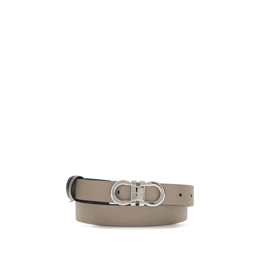 Ferragamo Gray Calf Leather Bos Taurus Regular Belt
