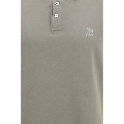 Brunello Cucinelli Bicolor Cotton Polo Shirt
