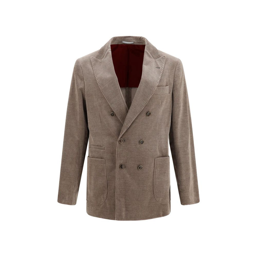 Brunello Cucinelli Gray Cotton Full-Length Jacket