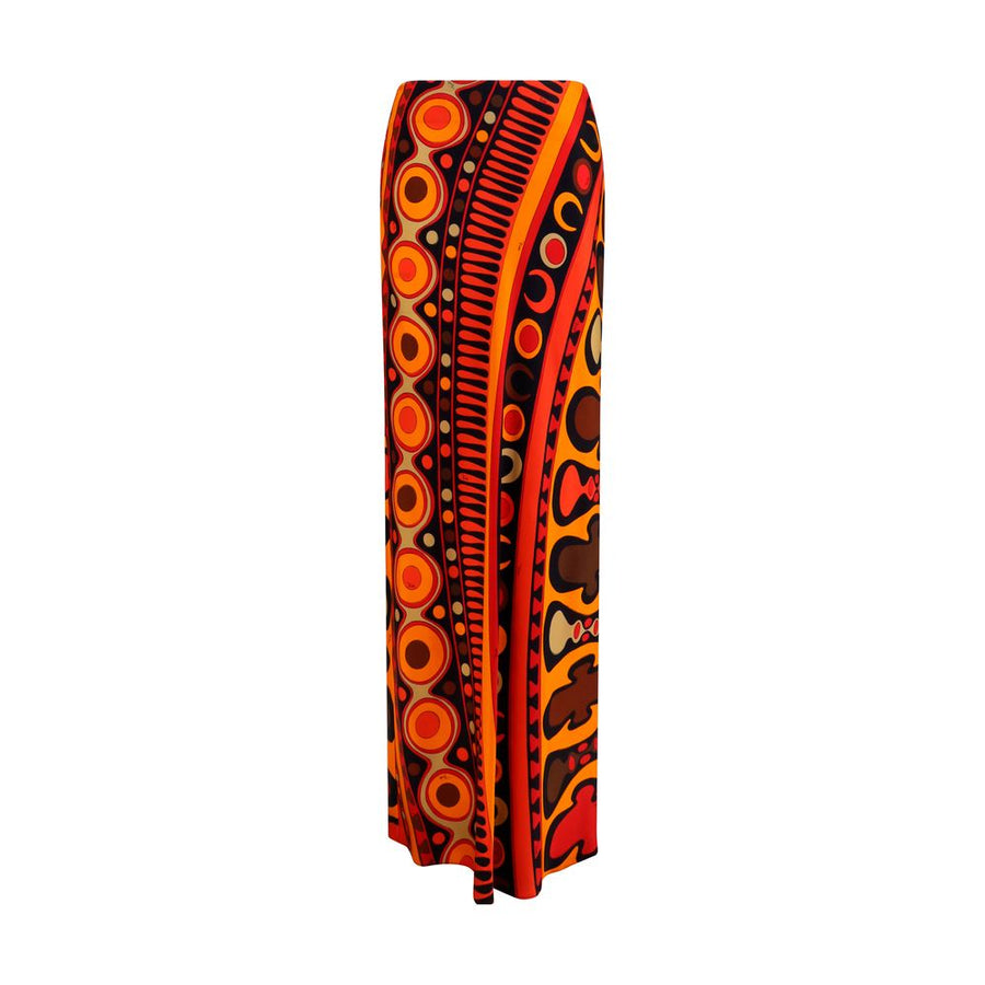 Emilio Pucci Orange Viscose Long Skirt